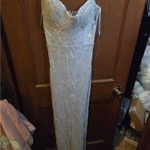 Windsor White Embellished Backless Gown